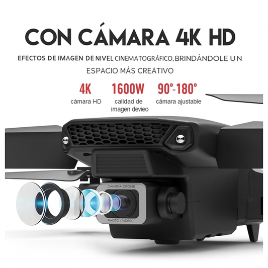Dron Profesional 4K E88 Pro Max + 2 Baterías Adicionales y Estuche de Regalo